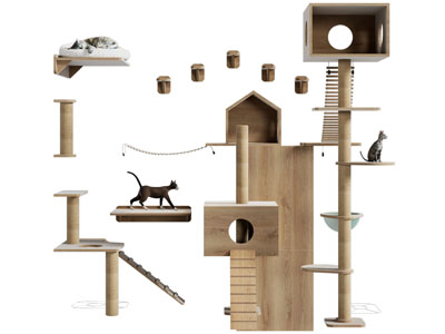现代实木猫爬架 猫房子 猫玩具 生活用品
