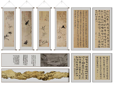 新中式书法字画装饰挂画3d模型 新中式书法字画装饰挂画