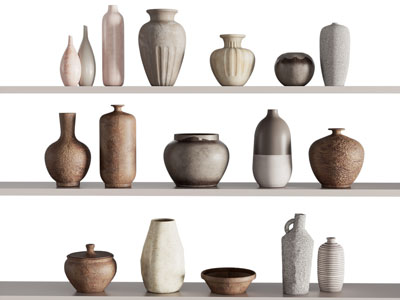 现代陶艺器皿 摆件组合