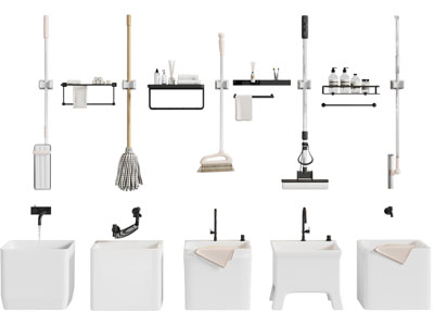 现代陶瓷拖把池 拖把 卫浴小件