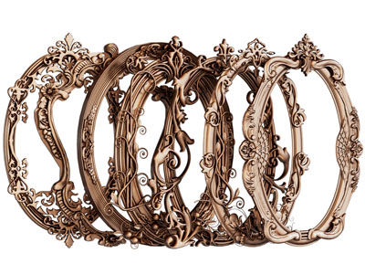 欧式雕花边框 画框3d模型 欧式雕花边框 画框