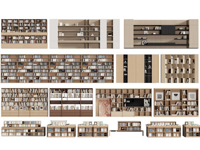 现代木质开放式书柜 装饰柜