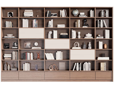 现代实木书柜 装饰柜