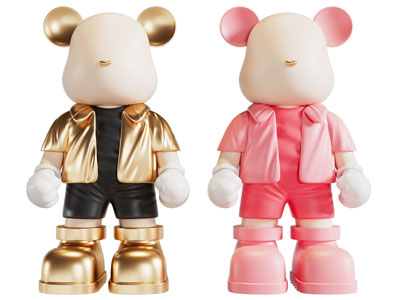 现代暴力熊雕塑雕刻摆件组合