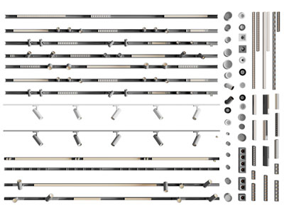 现代轨道磁吸灯 可转向筒灯射灯 格栅灯
