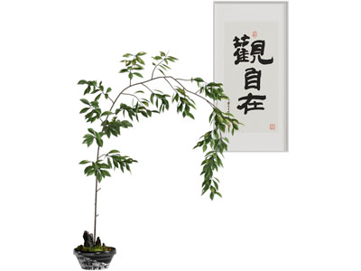 新中式书法字画装饰挂画3d模型 新中式书法字画装饰挂画