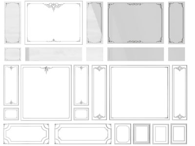 法式石膏线条 护墙板3d模型 法式石膏线条 护墙板