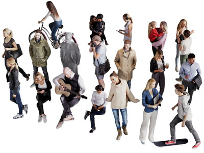 现代男人 女人 多人 人物3d模型 现代男人 女人 多人 人物