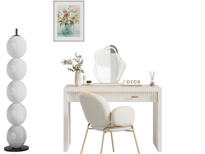 现代化妆 梳妆台 落地灯