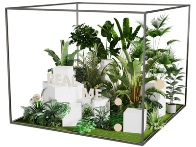 现代植物美陈 摆件组合