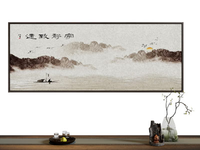侘寂风装饰挂画3d模型 侘寂风装饰挂画