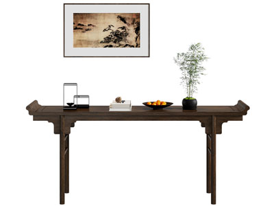 新中式端景台 案几 条几 装饰挂画3d模型 新中式端景台 案几 条几 装饰挂画