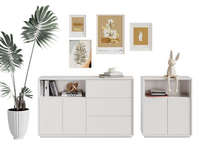 现代玄关柜 边柜 装饰挂画