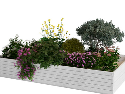 现代木质花箱花卉花草绿植景观园艺小品