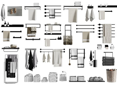 现代毛巾架 毛巾卷 卫浴小件