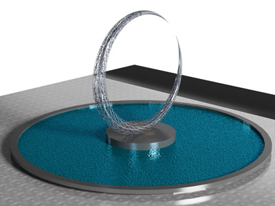 现代圆形水池 城市雕塑小品