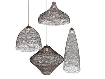 侘寂风镂空网状灯罩吊灯