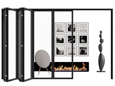 法式折叠推拉门 玻璃门3d模型 法式折叠推拉门 玻璃门