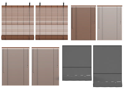 现代竹帘 拉帘 卷帘3d模型 现代竹帘 拉帘 卷帘