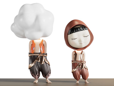 现代卡通抽象人物雕塑雕刻 摆件组合3d模型 现代卡通抽象人物雕塑雕刻 摆件组合