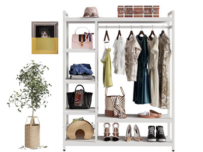 现代衣服鞋帽箱包收纳衣柜3d模型 现代衣服鞋帽箱包收纳衣柜