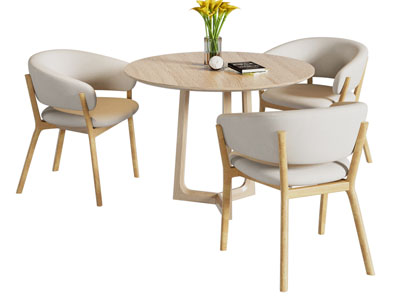 北欧实木休闲餐桌椅组合