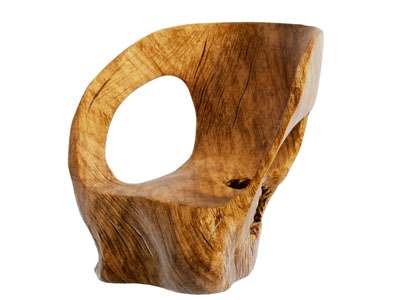 现代木桩休闲椅子