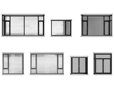 现代玻璃平开窗 阳台窗户3d模型 现代玻璃平开窗 阳台窗户