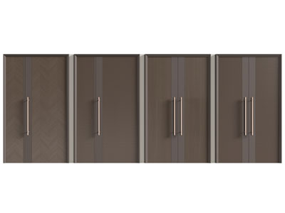 现代木门 平开门 双开入户门3d模型 现代木门 平开门 双开入户门