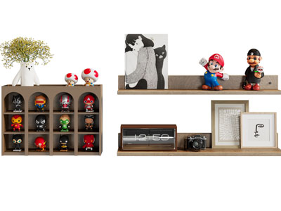 法式木质手办收纳柜 摆件组合