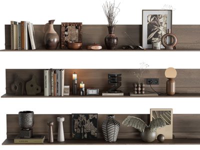 法式书本 花瓶花卉 陶艺器皿摆件组合