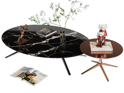 现代椭圆形茶几3d模型 现代椭圆形茶几