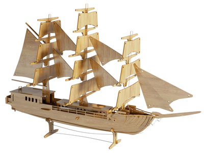 现代木船模型 摆件组合