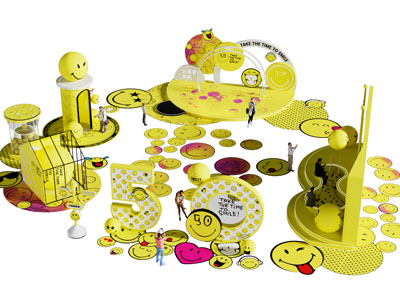 现代笑脸场景 美陈 摆件组合