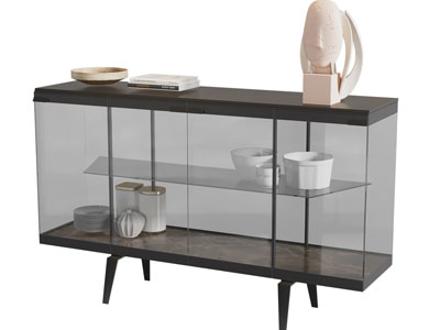 现代玻璃餐边柜