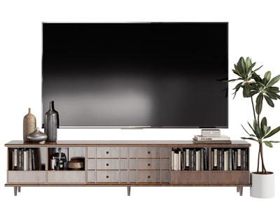 侘寂风中古风电视柜 电视