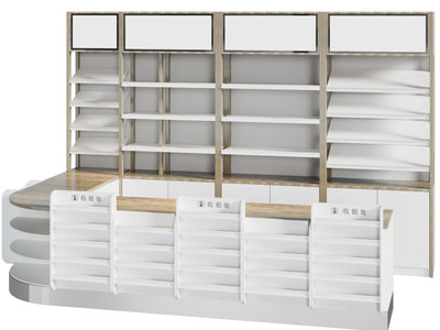 现代超市收银台 货架 展柜