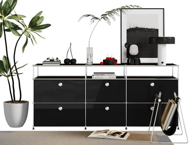 现代玄关柜 边柜 摆件组合