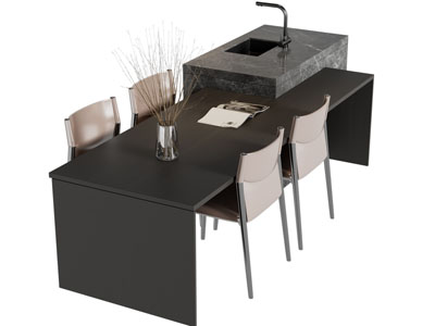 现代吧台餐桌椅组合