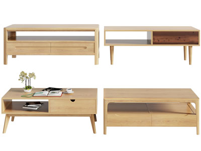 北欧实木长方形茶几3d模型 北欧实木长方形茶几