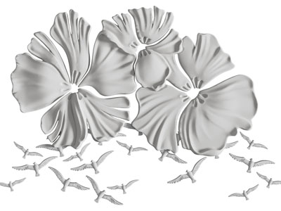 现代花朵 鸟群墙饰挂件
