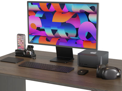 现代液晶显示器 鼠标键盘 文具摆件组合