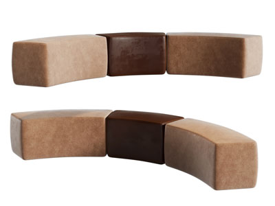 现代弧形卡座 沙发凳子