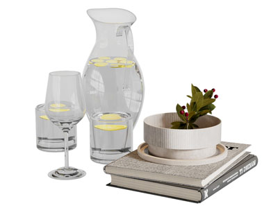 现代玻璃花瓶花卉 高脚杯 书本摆件组合