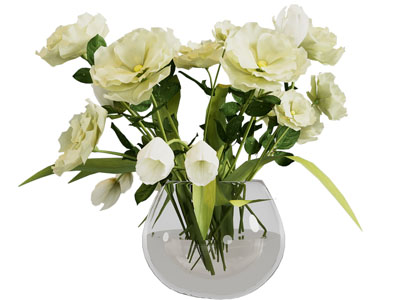 现代玻璃花瓶花卉