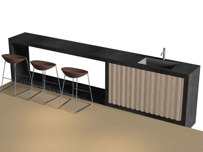 现代长方形吧台吧凳