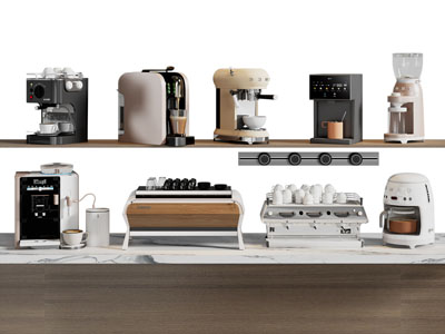 现代咖啡机 厨房电器3d模型 现代咖啡机 厨房电器