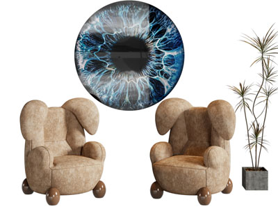 现代单人沙发 墙饰挂件