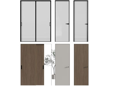 现代玻璃门 木门 房门 推拉门3d模型 现代玻璃门 木门 房门 推拉门