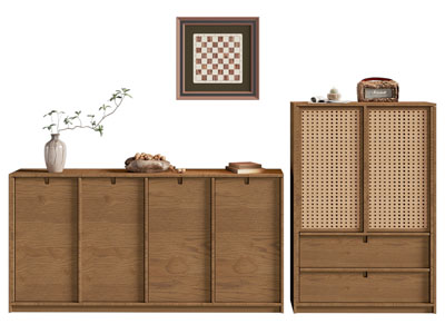 现代中古风玄关柜 边柜